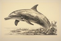 Dolphin dolphin drawing illustrated.