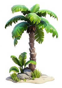3D Illustration of tropical tree arecaceae plant palm tree.
