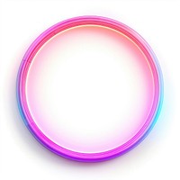 Vintage neon circle frame purple white background abstract.