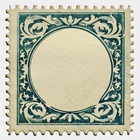Vintage postage stamp pattern paper art.