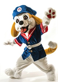 Dog mascot costume person performer human.