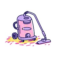 Doodle illustration vacuum cleaner appliance device grass.