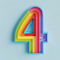Rainbow with number 4 symbol logo text.