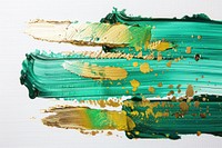 Green gold brush strokes painting art paint container.