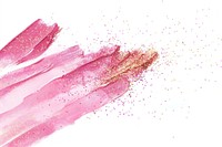 Pink gold brush strokes blossom flower powder.