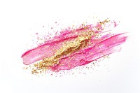 Pink gold brush strokes glitter cosmetics lipstick.