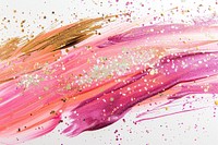 Pink gold brush strokes confetti graphics painting.