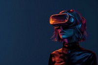 Girl wearing VR glasses adult accessories photography.