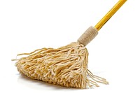 Full cleaning mop broom white background cleanliness.