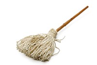 Floor mop broom white background sweeping.