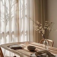 Dinning room furniture window table.