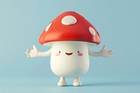 3d mushroom character cartoon toy representation.