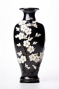 Vase porcelain black white.