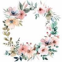 Wedding frame border watercolor pattern flower wreath.