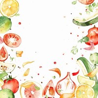 Chinese food border watercolor backgrounds illustrated vegetable.
