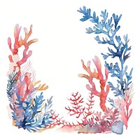 Coral reef border watercolor outdoors nature sea.