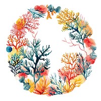 Coral reef border watercolor outdoors pattern nature.