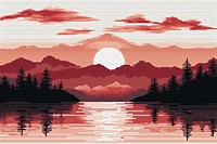Cross stitch Industry landscape outdoors nature.