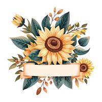 With minimal sunflower leaves asteraceae graphics blossom.