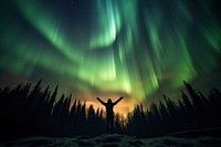 Man silhouette photography sky landscape outdoors.