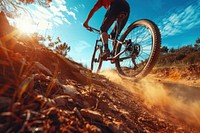 Mountain biker bicycle cyclist sports.