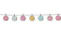Clorful donut flag string art accessories illustrated.