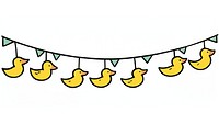 Cute duck flag string animal bird.