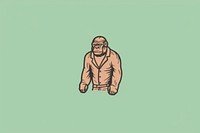 A minimal character Gorilla illustration ape wildlife person.