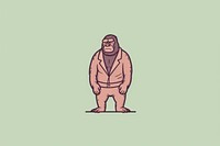 A minimal character Gorilla illustration ape illustrated wildlife.