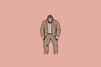 A minimal character Gorilla illustration illustrated clothing apparel.