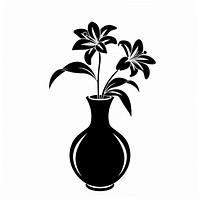 A vase with lily flower silhouette pottery stencil.