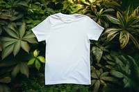 Blank white tshirt mockup vegetation clothing apparel.