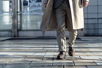 Business man walking pedestrian clothing.