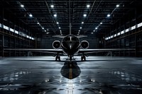 Airplane in black Warehouse architecture warehouse aircraft.