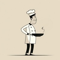 Chef holding a pan cartoon clothing apparel.