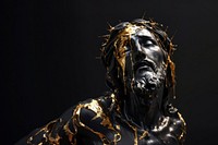 Jesus christ sculpture melting photography portrait person.