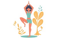 Doodle illustration yoga woman cartoon sports spirituality.