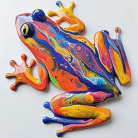 Acrylic pouring frog amphibian wildlife animal.