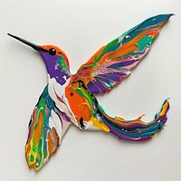 Acrylic pouring hummingbird animal beak smoke pipe.