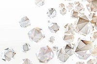 White gems geometric floating backgrounds jewelry crystal.