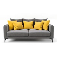 Gray Mid Back Linen Sofa Bed cushion pillow furniture.