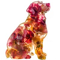 Flower resin dog shaped animal canine mammal.