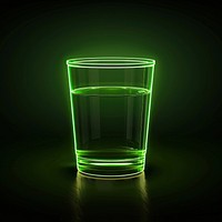 Glass green beverage alcohol.