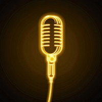 Microphone icon yellow light electrical device.