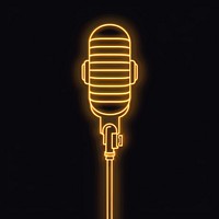 Microphone icon yellow electrical device.