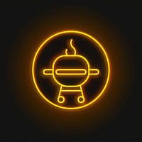 Yellow Barbecue icon neon astronomy.