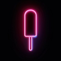 Ice cream stick icon neon light.