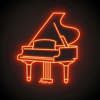 Piano icon neon scoreboard lighting.