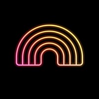Pride icon neon light disk.