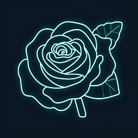 Rose icon neon blackboard spiral.